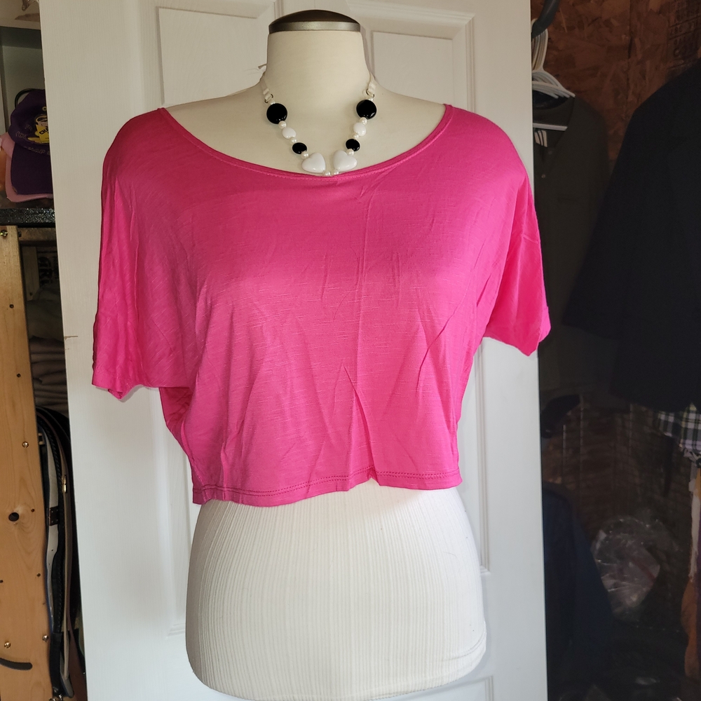 Pink Women's Crop Top Thin Lightweight